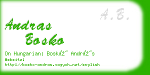 andras bosko business card